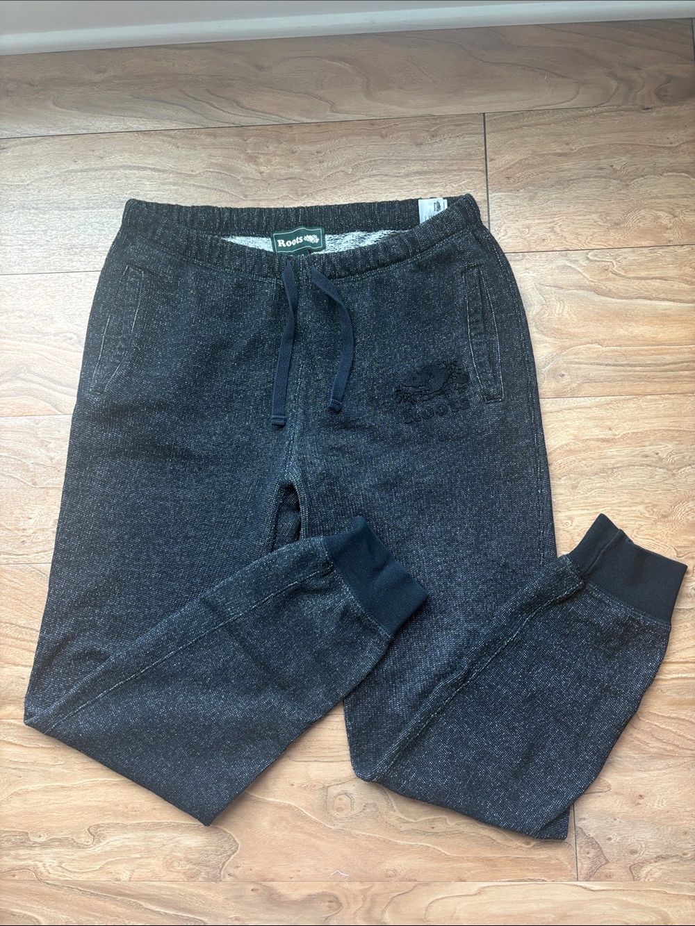 Roots Dark Charcoal Heather Joggers length 27”